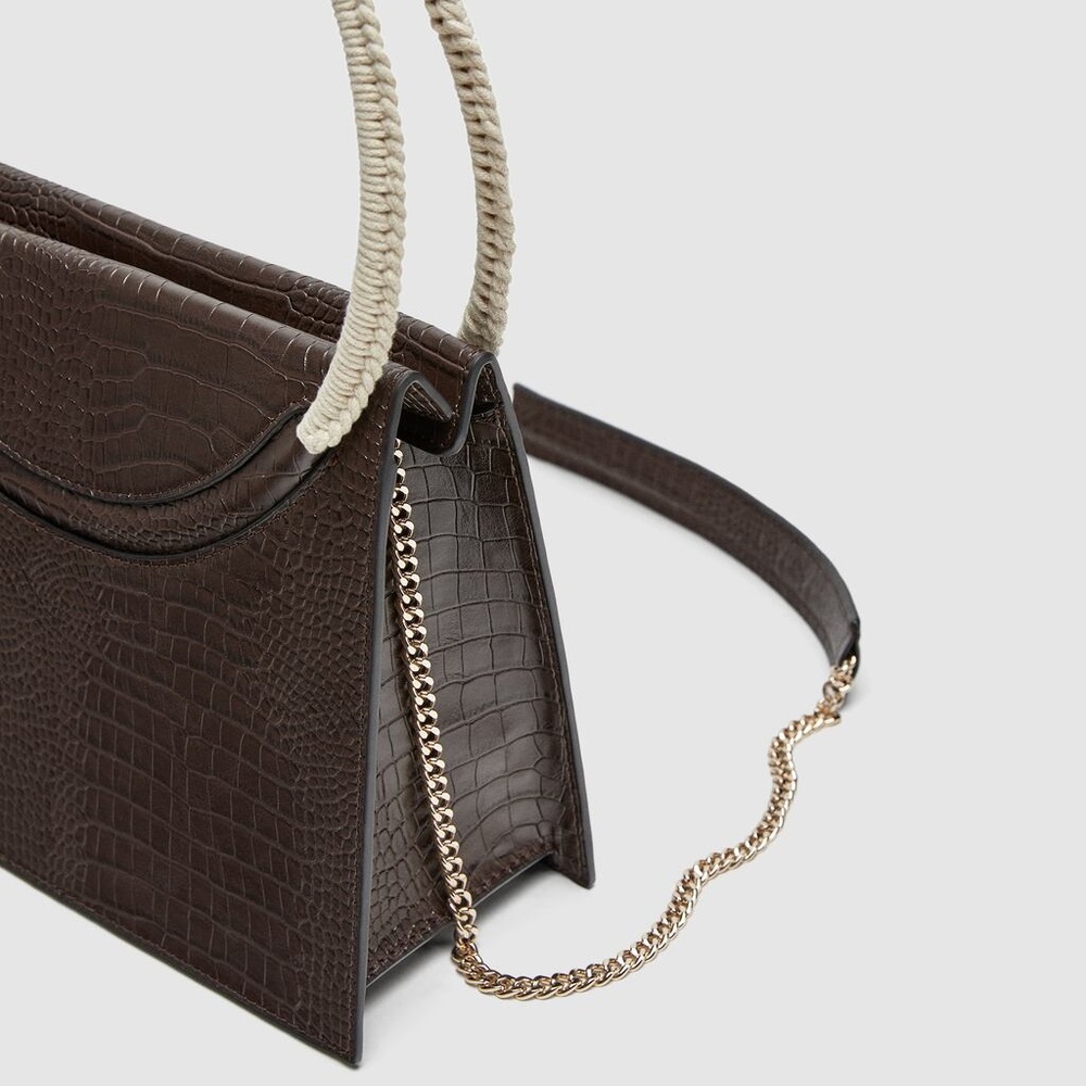 NWT Embossed Faux Leather City Satchel - Picture 4 of 7